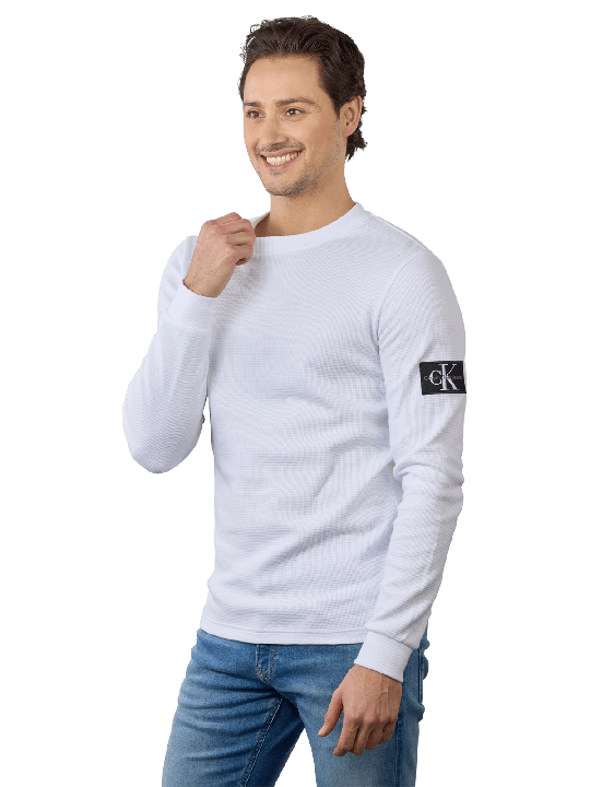 Calvin Klein Waffle Look Pullover Crew Neck Pullover Homme