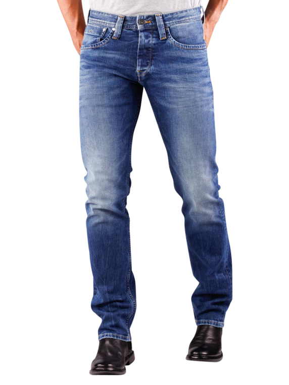 Pepe Jeans Cash Jeans Straight Fit en Bleu moyenne | JEANS.CH